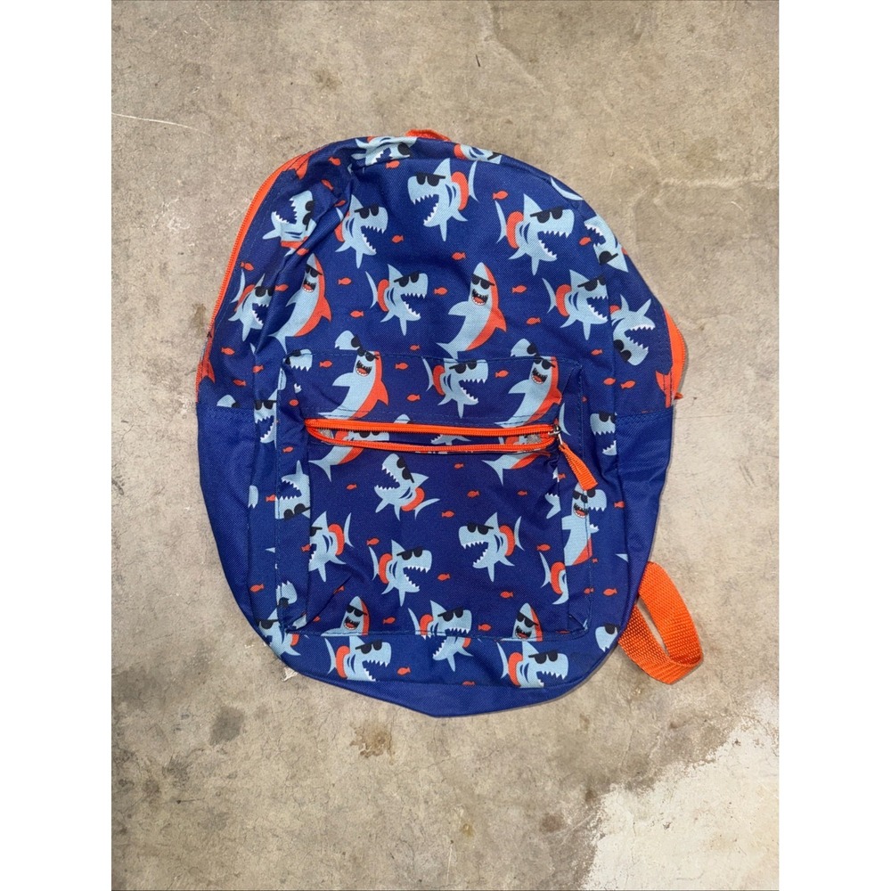 Wonder‎ Nation Handbag Kids Blue Sharks Print Preschool Kindergarten Backpack